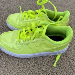 Lime green patent leather Nike’s